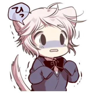 😨 ひっ Anime, Manga, Ragazzo gatto, spaventato, carino telegram sticker
