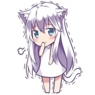 😊 Anime, Kawaii, Chibi, Catgirl, Niedlich, Manga, Fanart, Sticker telegram sticker