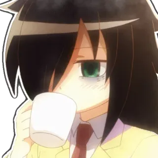 ☕ อนิเมะ, ผู้หญิง, กาแฟ, คาวาอิ telegram sticker
