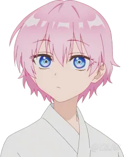 🥋 anime, pink hair, blue eyes, character, japanese, girl telegram sticker