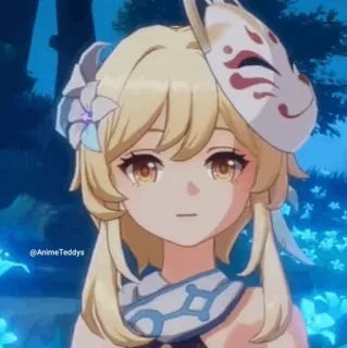 💛 Lumine Genshin Impact Anime, Genshin Impact, Lumine, Videojuego, Personaje, Juego, Lindo telegram sticker