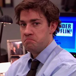 🧐 Jim Halpert The Office jim, halpert, bureau, nbc, télé, triste, déçu telegram sticker
