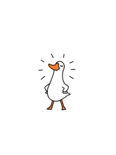 🌟 duck, cartoon, animal, cute, white, bird, proud, posing telegram sticker