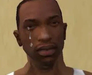 🌟 CJ Grand Theft Auto: San Andreas cj, grand theft auto, san andreas, chorando, triste, lágrima, jogos whatsapp sticker