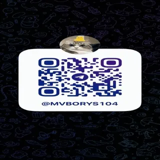 😁 @MVBORYS104 codice QR, social media, gatto, Telegram, nome utente telegram sticker