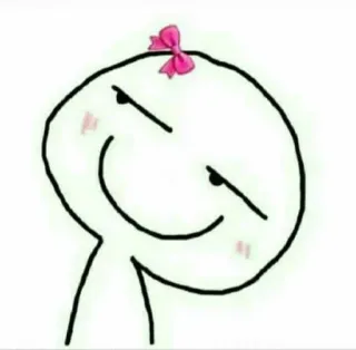💕 desenho animado, simples, personagem, laço, fofo whatsapp sticker