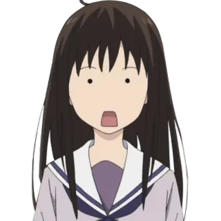 😳 anime, desenho animado, menina, surpresa, chocada, uniforme escolar whatsapp sticker