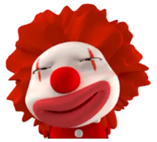 🤡 Clown, rote Haare, rote Nase, fröhlich, Gesicht, Cartoon whatsapp sticker
