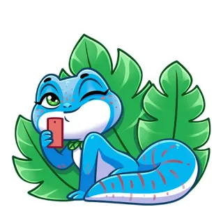 🤳 lucertola, carino, cartone animato, rettile, animale, adesivo whatsapp sticker