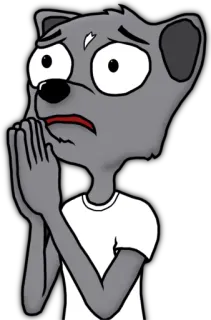 🙏 Cartoon, Anthropomorph, Bittend, Flehend, Besorgt, Ängstlich telegram sticker
