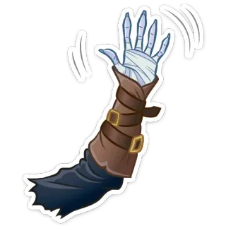 👋 mano, zombi, vendaje, animación telegram sticker