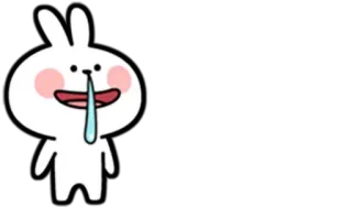 🤤 lapin, dessin animé, autocollant, mignon, drôle, lapinou telegram sticker