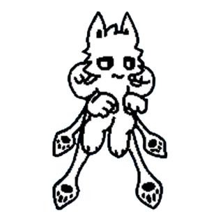 🖤 branco, personagem, animal, desenho animado, furry telegram sticker