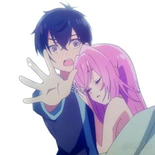 🙅‍♂ Anime, Paar, Romantik, Schlafend, Zuneigung telegram sticker