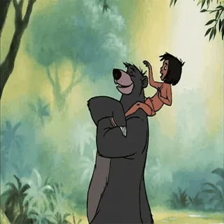 😘 Mowgli and Baloo The Jungle Book whatsapp sticker