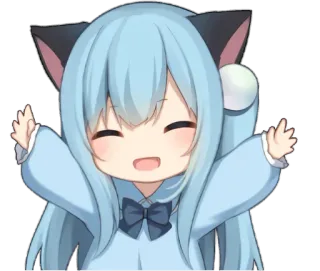 🤗 Anime, Cartoon, Süß, Kawaii, Katze, Neko, Chibi telegram sticker