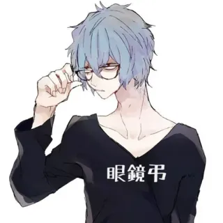 🤓 眼鏡弔 Anime, Brille, Junge, Zeichnung whatsapp sticker