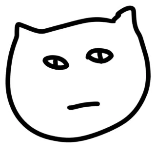 😑 cat, drawing, sketch, animal, meme, funny telegram sticker