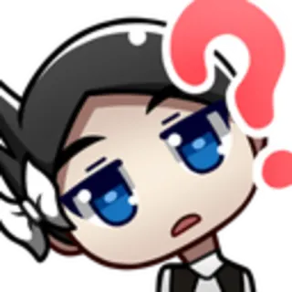 ❓ confuso, punto interrogativo, anime, manga, dubbio, personaggio telegram sticker