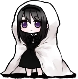 😪 Anime, Mangá, Gótico, Triste, Emo, Garota, Fofo, Chibi telegram sticker