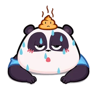 🐼 Panda, Sudando, Dibujos animados, Emoji, Sticker whatsapp sticker