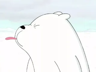 👅 Ice Bear We Bare Bears cartoon, polar bear, tongue, cute, animal, character telegram sticker