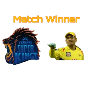 💛 MS Dhoni Match Winner Cricket, Chennai Super Kings, Sport, Indian Premier League, IPL whatsapp sticker