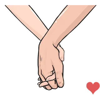 😍 손, 사랑, 로맨스, 우정, 하트, 애정, 함께 telegram sticker