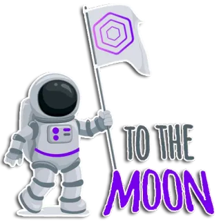 🌜 TO THE MOON астронавт, луна, космос, крипто, флаг, ракета, звезды whatsapp sticker