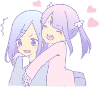 👭 Anime, Lucu, Kawaii, Gadis, Teman, Persahabatan whatsapp sticker