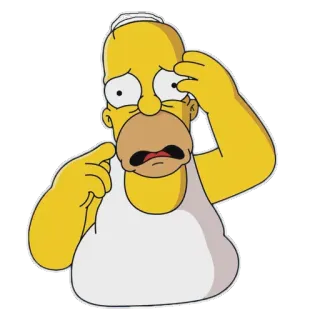 🙊 Homer Simpson The Simpsons Homer Simpson, The Simpsons, cartoon, character, funny, sad, shocked telegram sticker