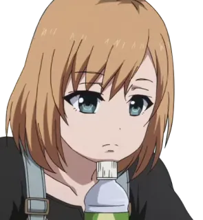 😞 アニメ, 女の子, キャラクター, ボトル, かわいい, 漫画 telegram sticker