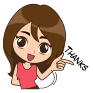 🙏 Thanks cartoon, girl, thank you, pointing, cute, sticker telegram sticker