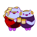 🍻 cartoni animati, festa, bevanda, gatti, festa, brindisi telegram sticker