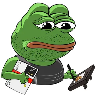🧔 Pepe the Frog 五左衛門
たな pepe, grenouille, mème, mème internet whatsapp sticker