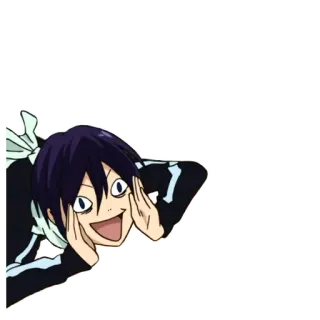 😆 Yato Noragami anime, character, yato, noragami, happy, cartoon, funny whatsapp sticker