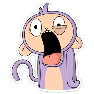 😱 monyet, kartun, terkejut, lucu, binatang, stiker whatsapp sticker