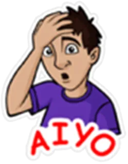 😥 AIYO cartone animato, scioccato, esclamazione, adesivo telegram sticker