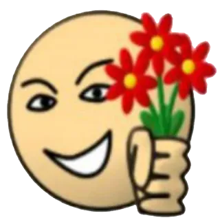 💩 emoji, fleurs, souriant, bouquet whatsapp sticker