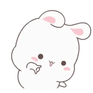 💃 conejo, lindo, animal, dibujos animados, kawaii telegram sticker