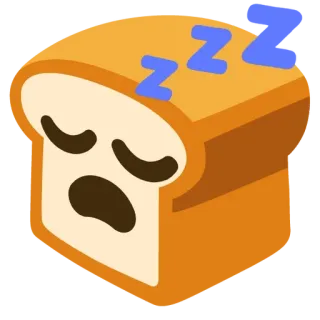 🍞 roti, tidur, makanan, kartun, imut telegram sticker