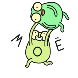 🤩 漫画, 宇宙人, 緑, モンスター, キャラクター telegram sticker