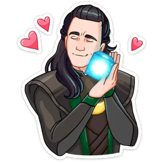 ♥️ Loki ロキ, マーベル, スーパーヒーロー, コミック, ヴィラン, テッセラクト, 愛, 漫画 telegram sticker