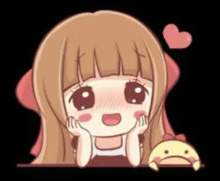 😻 Аниме, Мультфильм, Милый, Девушка, Сердце, Каваий telegram sticker