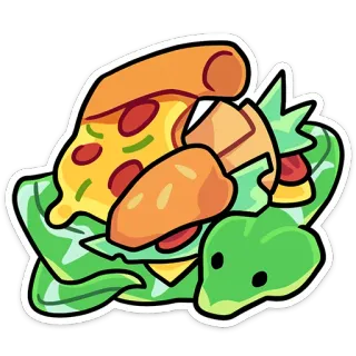 🐍 eten, pizza, sandwich, sla, cartoon, schattig telegram sticker