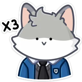 🤷‍♂️ x3 lobo, anime, uniforme escolar, fofo, kawaii whatsapp sticker
