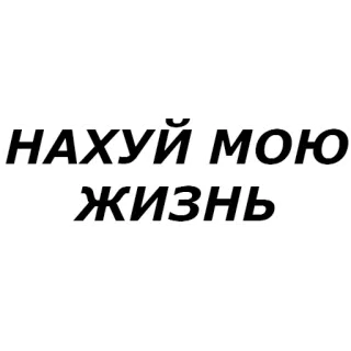 👋 НАХУЙ МОЮ ЖИЗНЬ russian, text, expression, phrase, offensive whatsapp sticker