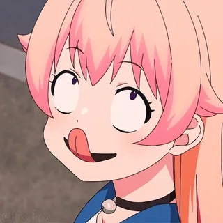 🤪 anime, menina, fofa, cabelo rosa, chibi, desenho animado telegram sticker