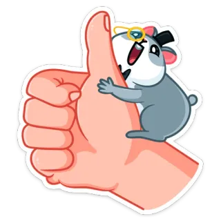 👍 赞, 仓鼠, 单片眼镜, 积极, 赞同, 好 telegram sticker