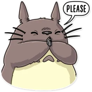🙏 Totoro My Neighbor Totoro PLEASE Cartoon, Anime, Schattig, Smeekbede, Verzoek, Smekend, Dankbaar telegram sticker